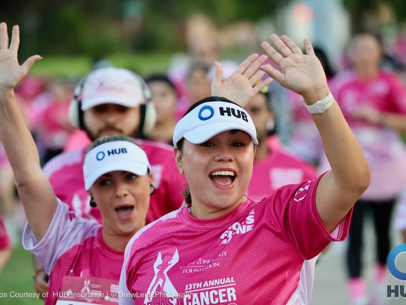 Jessica at a breast cancer awareness 5K